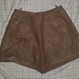 Lauren Conrad Faux Leather Shorts Size 4 Dark Tan